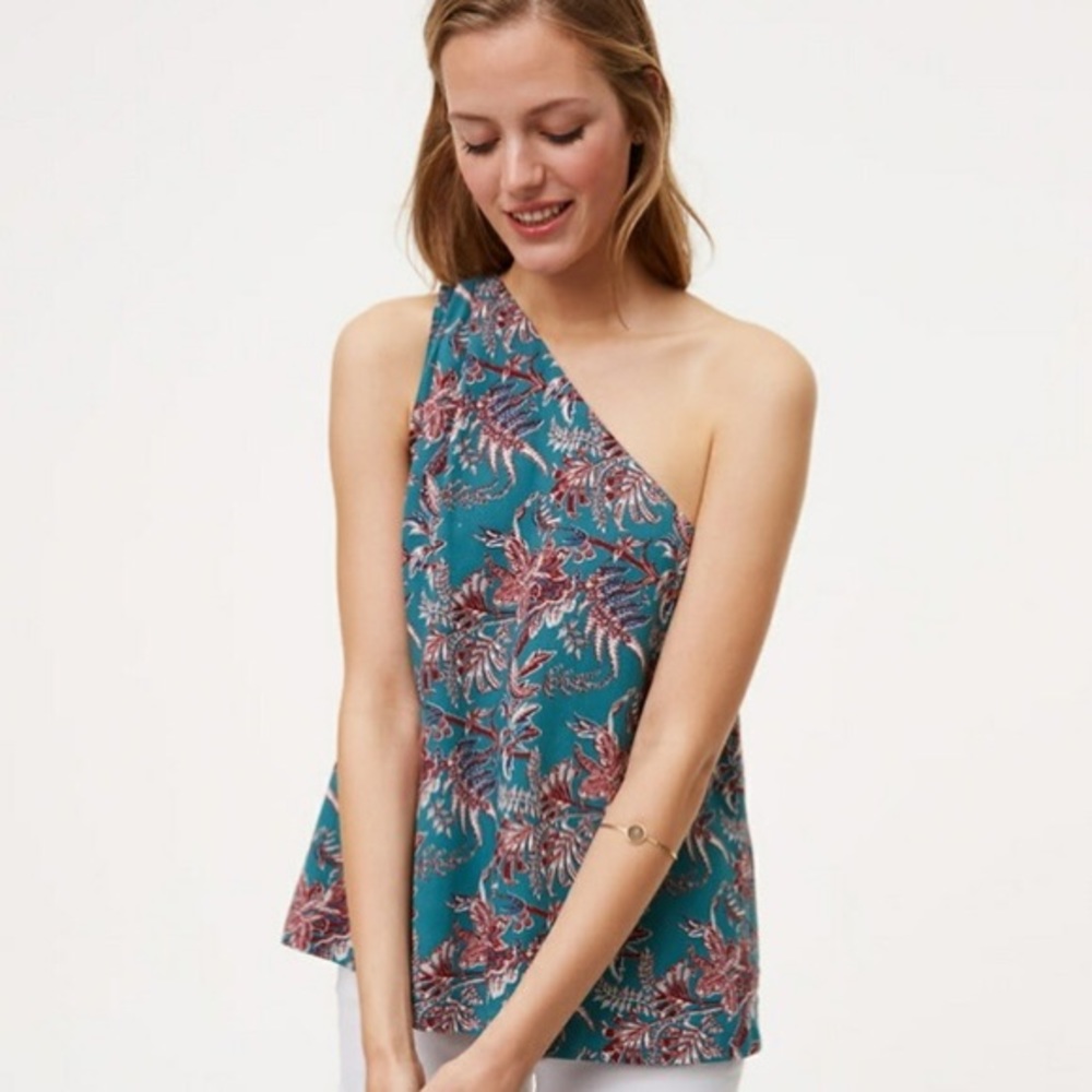 NEW! Loft One Shoulder Floral Top